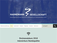 Tablet Screenshot of hahnemann-gesellschaft.de